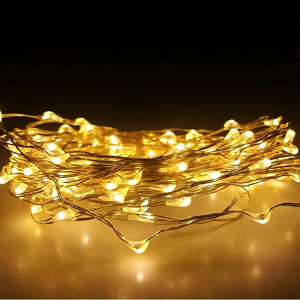 1M/2M LED String Lights Copper Wire A13 Button Battery Fairy Tale Decorative Lamp for Party Garden Home Wedding Christmas Decor