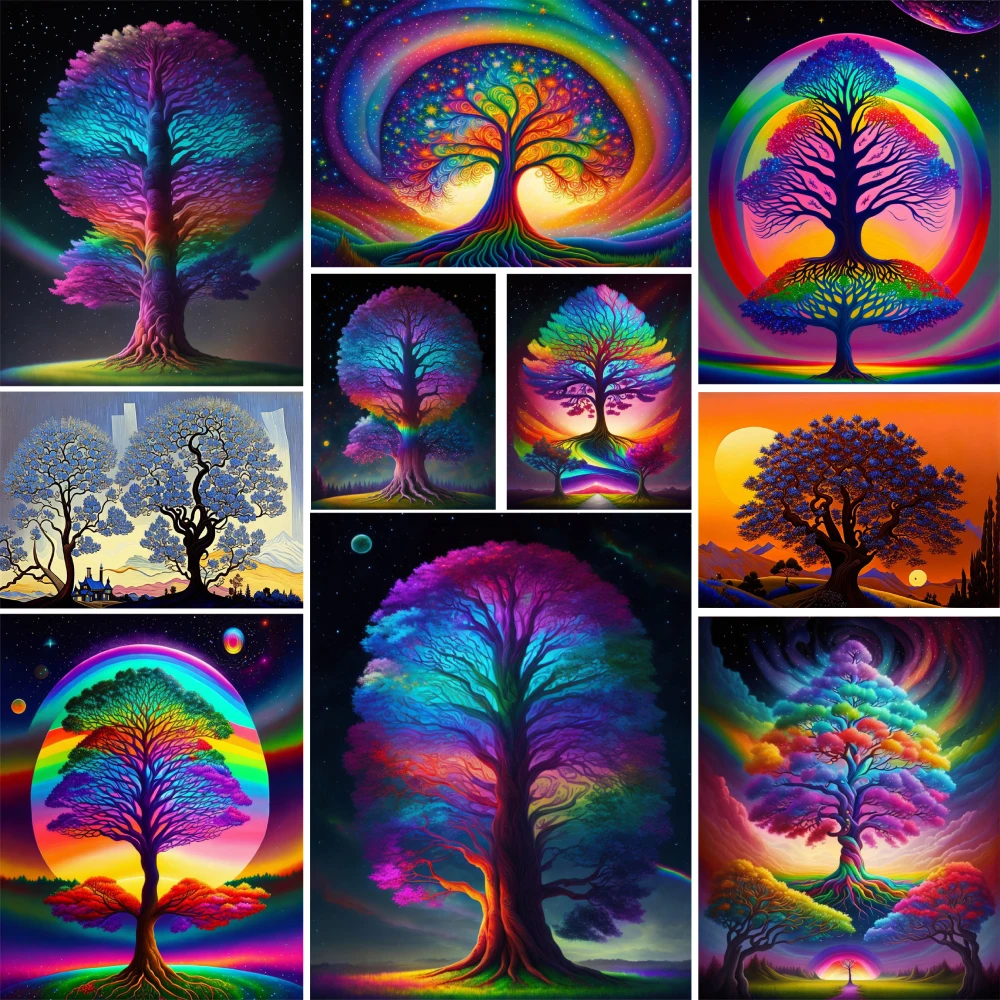 Landscape Great Tree DIY Paint By Numbers Package Acrylic Paints 40*50 Picture By Numbers Photo Decorative Paintings For Adults