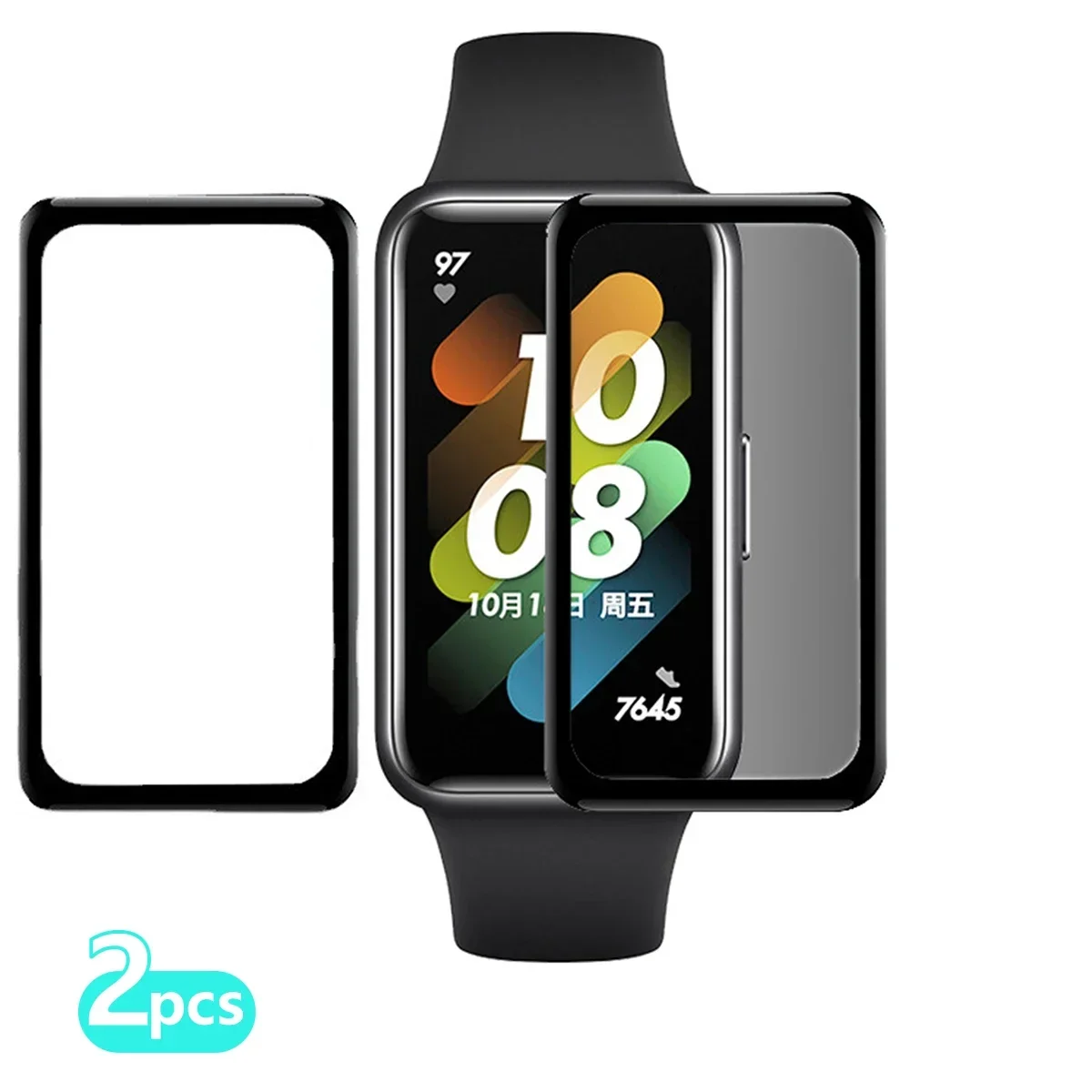 Zakrzywione szkło hartowane 9D do Huawei Band 8 7 6 Pro Pełna osłona ekranu do smartwatcha Honor Band 6 Folia ochronna (nie szkło)