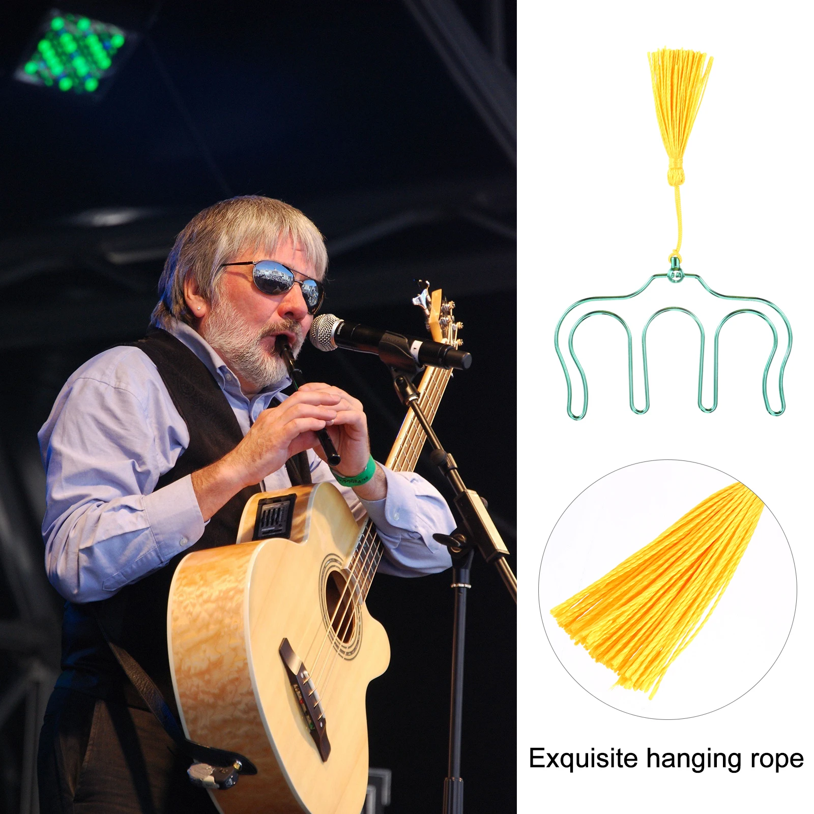 

1pc Music Book Clip Metal Memo Clips Tassel Smooth Edges Durable For Music Notes Books Stationery Holder Guitar Accessories