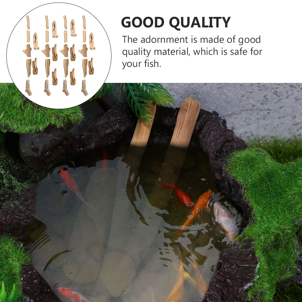 

30Pcs Aquarium Floodwood Adornments Safe Fish Tank Wooden Stick Decor Underwater Landscape Natural Aquarium Ornament