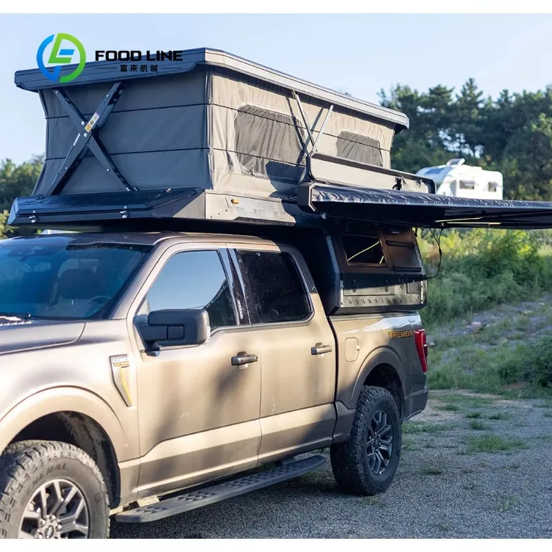 Customized Overland Pickup Camper With Pull Out Drawer System And Awning For Remote Camping Bulk Discounts