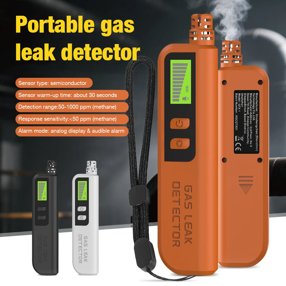 LCD Display Combustible Gas Detector 50-1000ppm Gases Concentration Analyzer Methane CH2C12 C4H10 Gas Leak Detector Leakage Tool