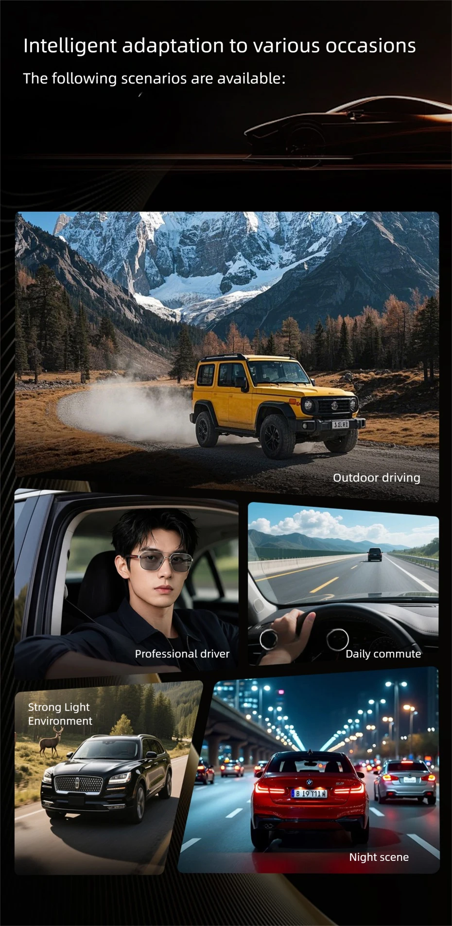 CAPONI HD Polarisierte Männer Sonnenbrille Original Design Hohe Qualität Photochrome Schwarz Sonnenbrille Outdoor Fahrer UV400 Schatten BS23818 – Detail 3