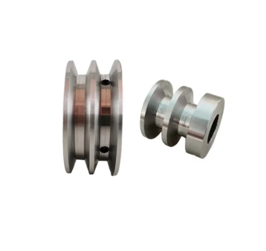 

1x Aluminum Alloy Double Groove 60MM Pulley Wheel 8-25MM Fixed Bore Pulley for Motor Shaft 10MM PU Round Belt