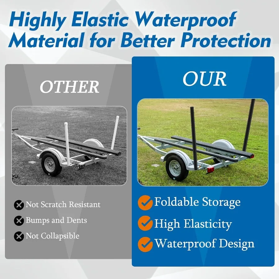 أغطية عمود توجيه مقطورة القارب - أغطية عمود توجيه القماش شديدة التحمل للمقطورة من النيوبرين للتزلج على شكل قارب نفاث #4