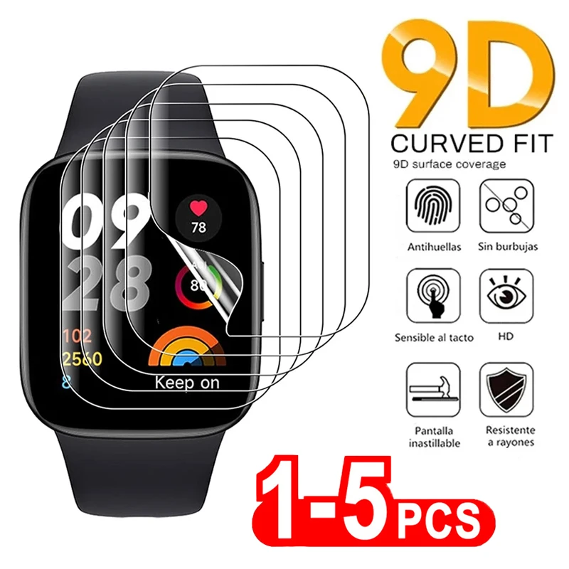 1/3/5PCS Soft Hydrogel Film For Redmi Watch 2 3 Lite Active Full Screen Protector For Xiaomi Mi Watch Lite 2019 Color Poco Watch