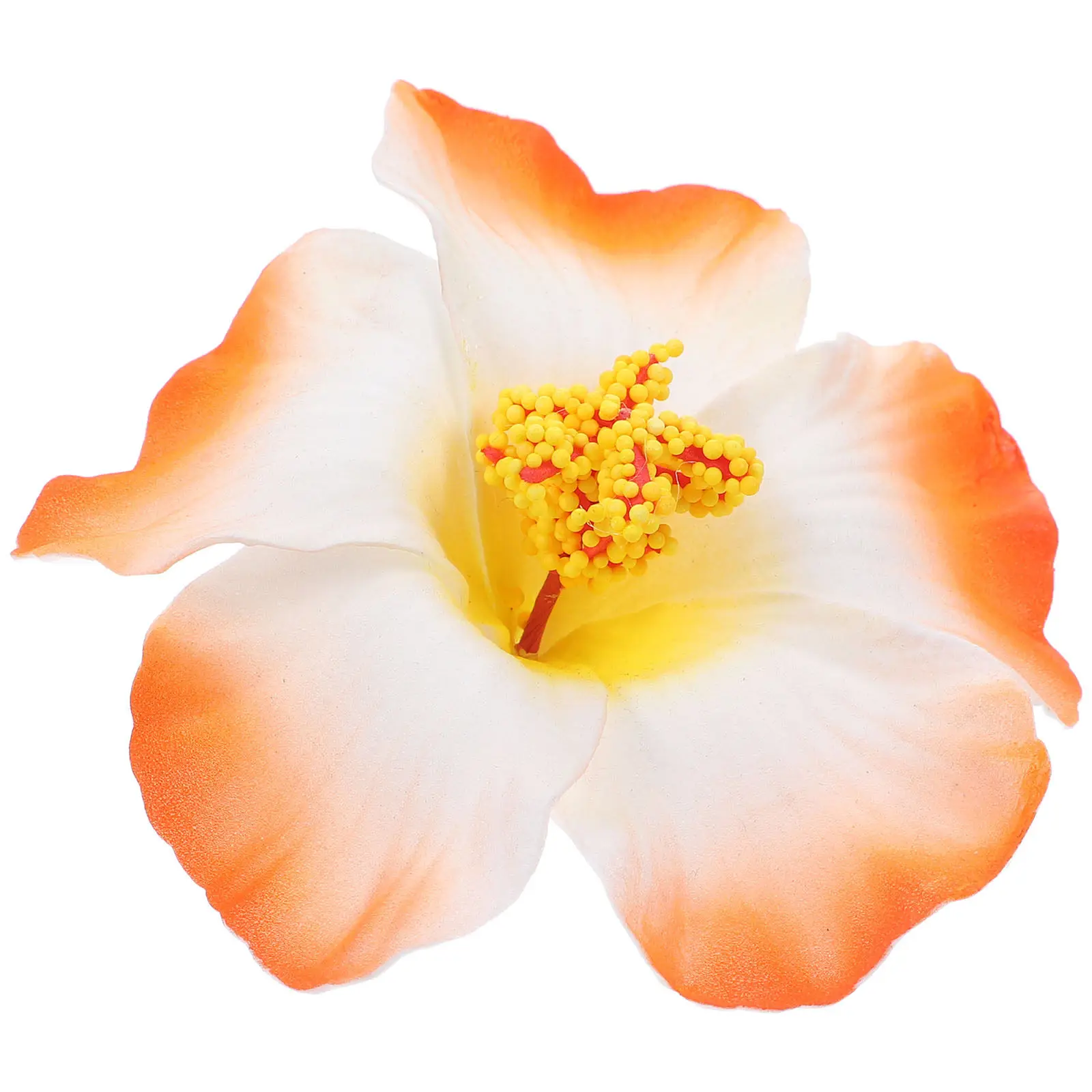 1 Pieza de Flores de Hibisco Artificiales, Flor Hawaiana Naranja, Accesorio Perfecto para Fotos, Decoración de Mesa para Fiestas Isleñas, Suministros para Bodas