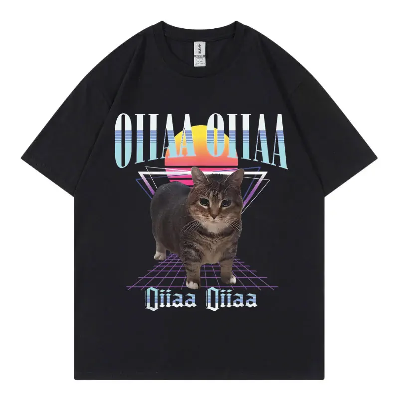 

Funny Vaporwave Cyber Cat Meme Graphic T Shirts Harajuku Y2k Fashion Short Sleeve T-shirt Men Women Casual Oversized T-shirts