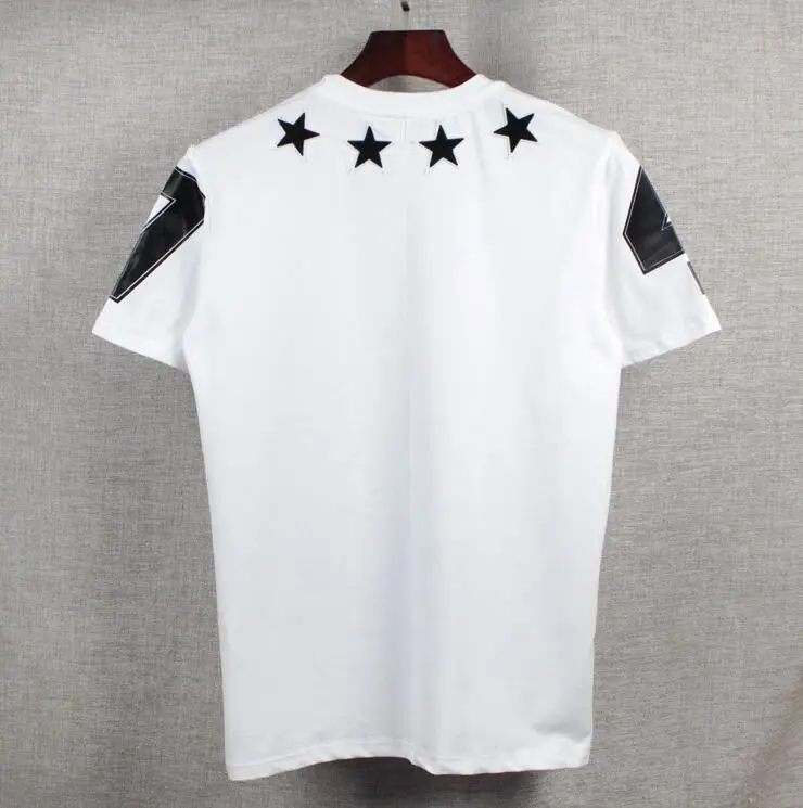 High New Novelty 19ss Men High 4 7 flocking stars T Shirts T-Shirt Hip Hop Skateboard Street Cotton T-Shirts Tee Top Top #33