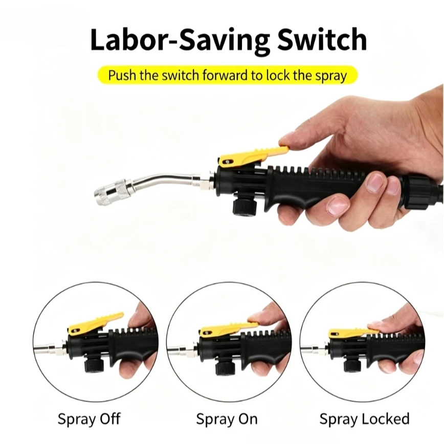1pc Turbo Garden Water Gun High Pressure Nozzle Jet Sprayer Adjustable Car Washing Tool Outdoor Cleaning Pistol for Hose