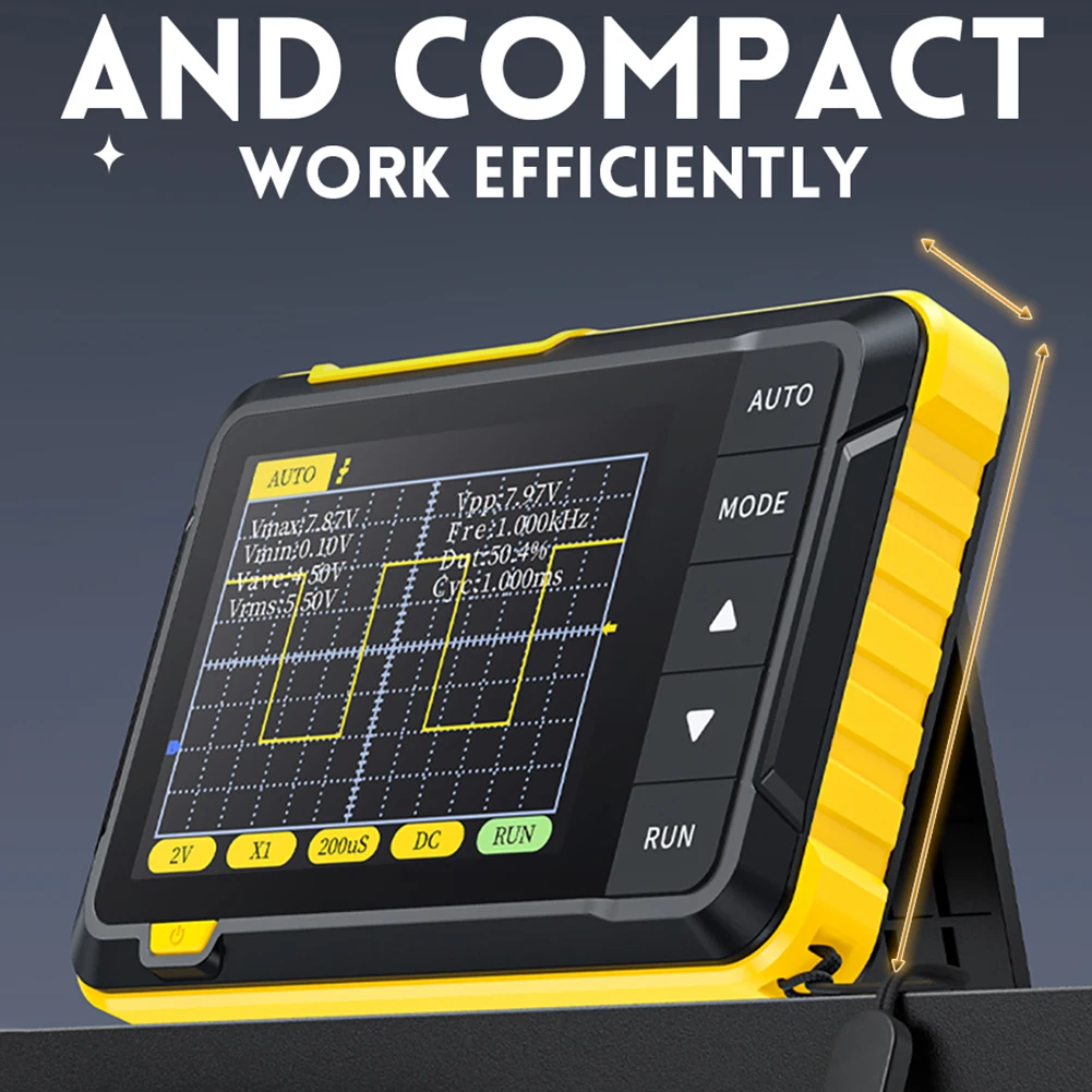 Handheld Oscilloscope 200KHz Bandwidth Portable Transistor Tester 1000mAh Electronic Component Tester 2.5MSa/s Sampling Rate