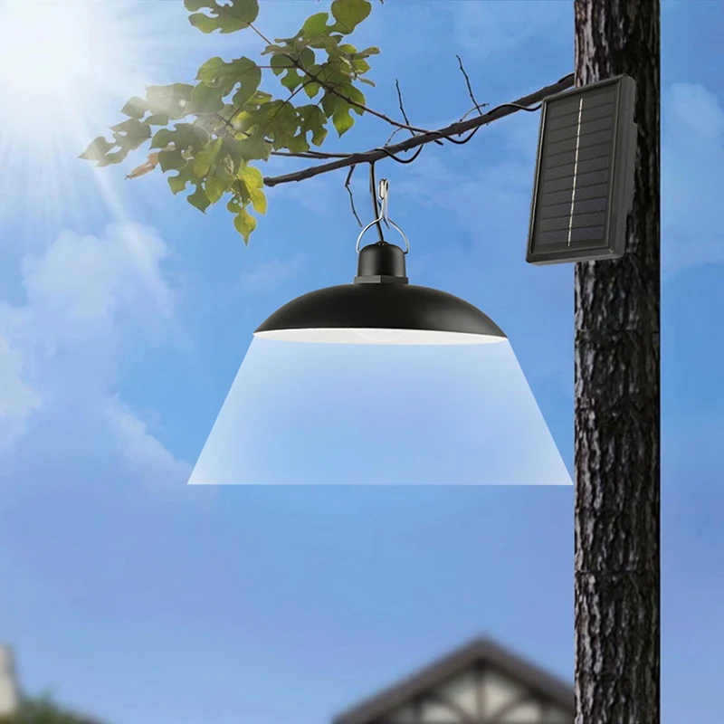 Solar Light Double Heads Tent Chandelier Solar Emergency Lamp Outdoor Indoor Waterproof Camping Terrace Garden Yard Home