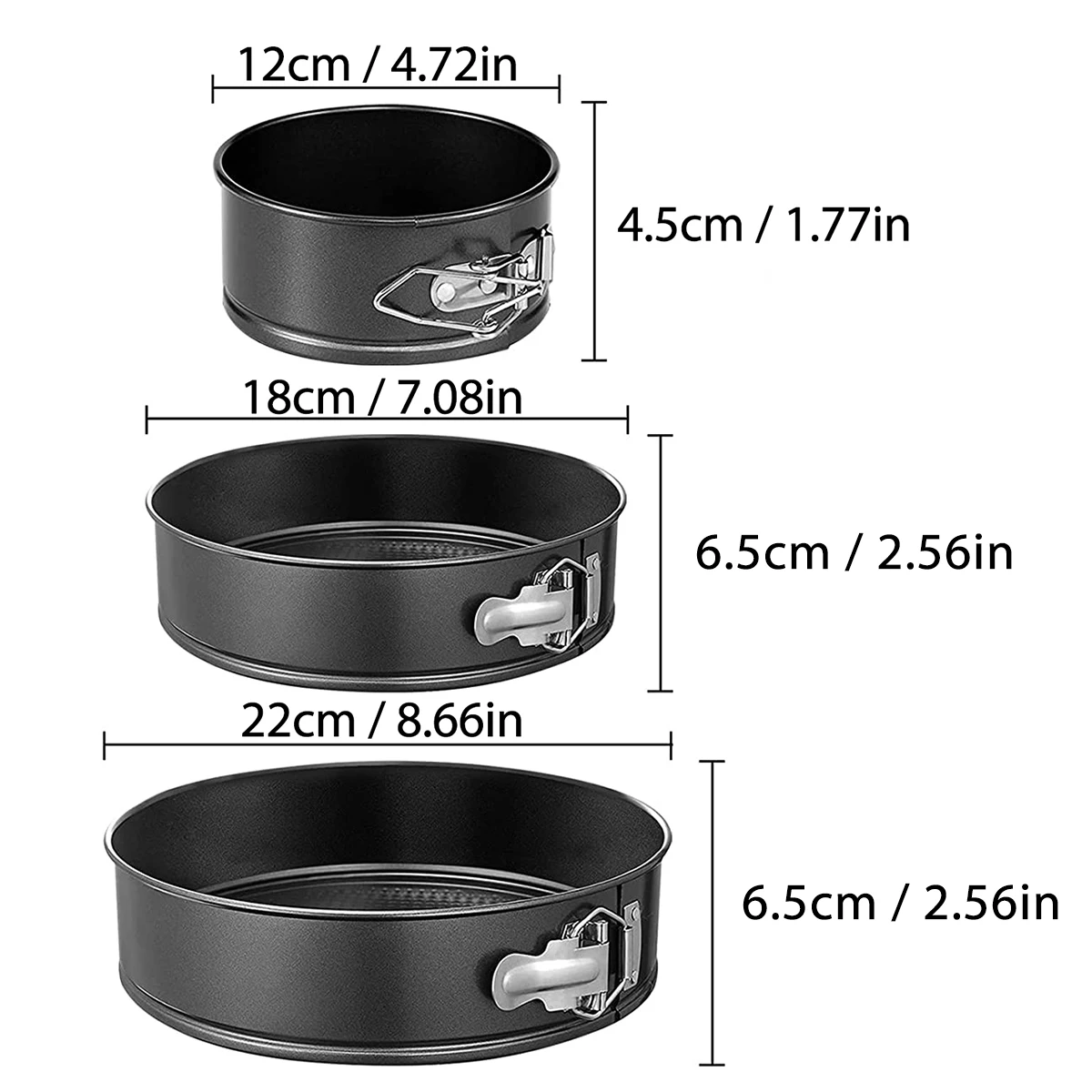 1PC, 3PCS Cake Pan Set, Round Nonstick Baking Pans Spring Form For Cakes, Cheesecake, Removable Bottom, Leakproof Bakeware Sets
