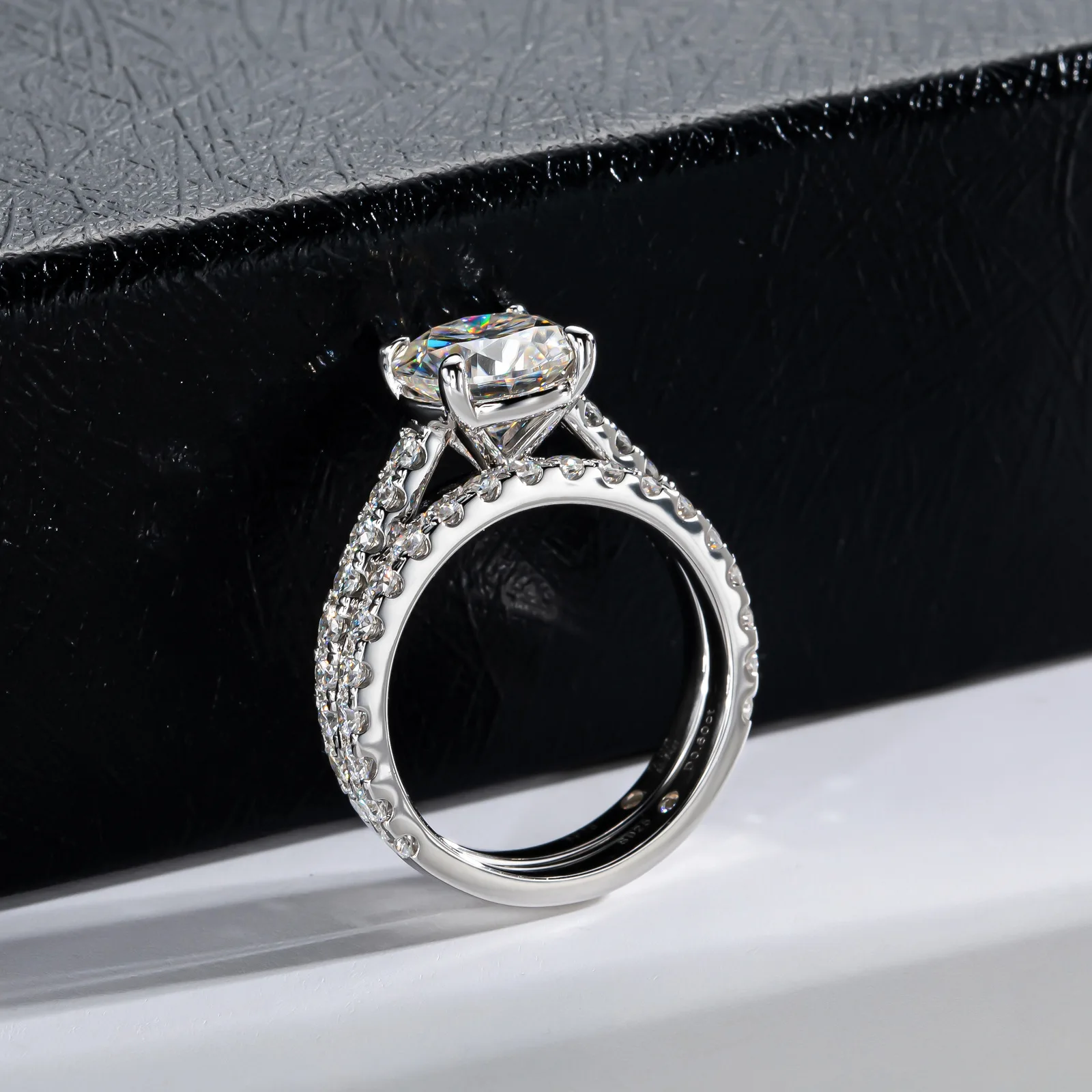 Carnica Luxury 925 Sterling Silver 3CT Real Moissanite Ring Surrounding inlay for Women GRA Diamond Wedding Jewelry Gift Hot New