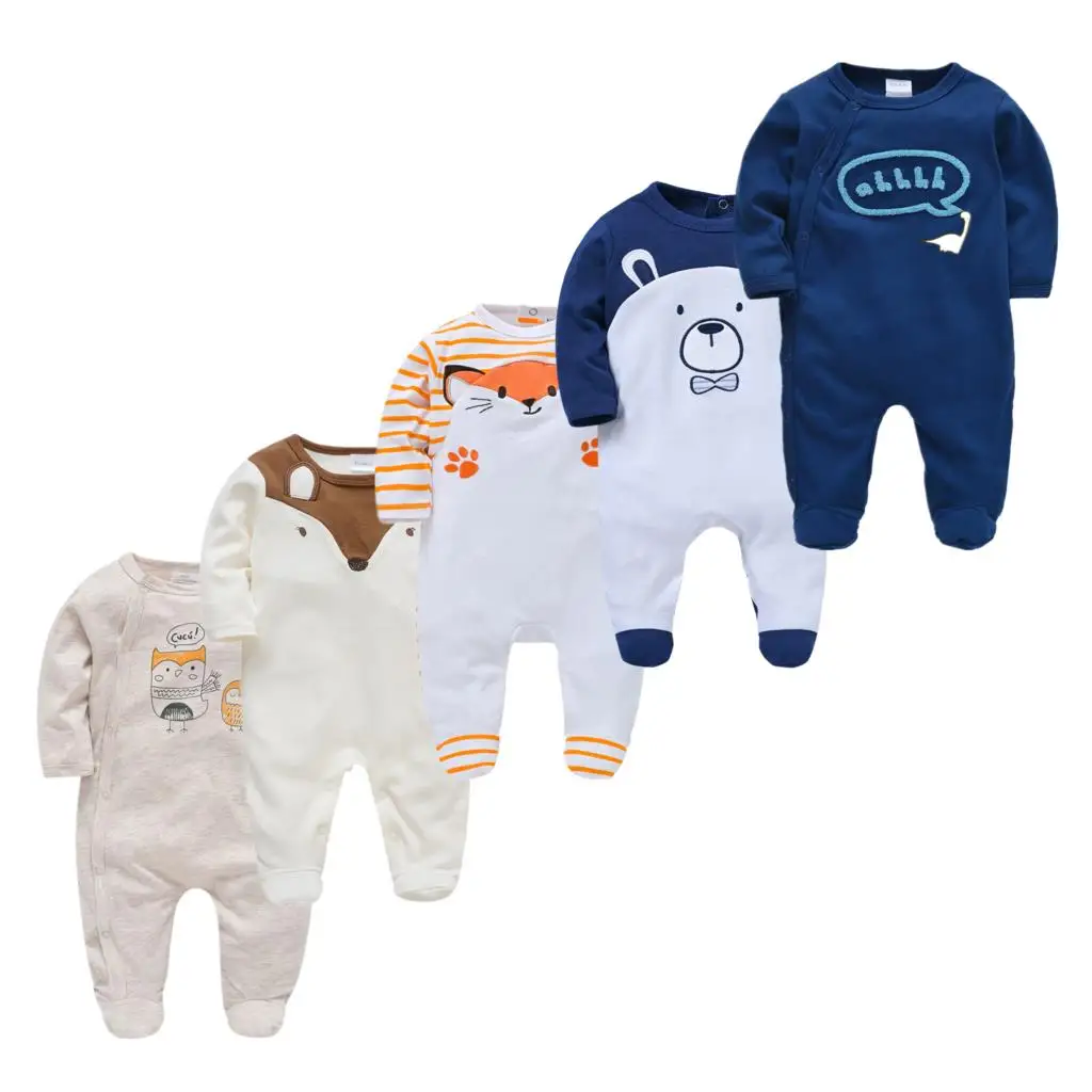 

Newborn Baby Boys Footie Toddler Girls Footies Jumpsuit Unisex Ropa Bebe 3/5PCS Infant Overalls Bottoming Shirt Jumpsuits Footed