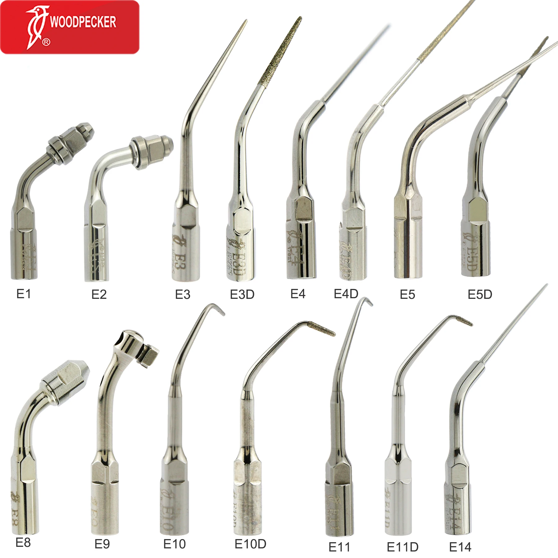 

Woodpecker Dental Ultrasonic Scaler Tips E Series For Root Canal Endodontic Fit EMS UDS Ultrasonic Perio Scaler Handpiece