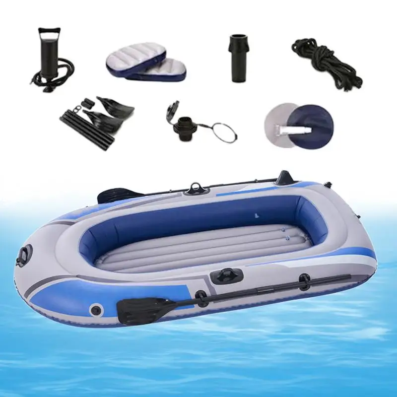 

Inflatable Fishing Kayak Oar Locks Blow Up Boat Includes Paddle Seat Manual Air Pump Anti-Leakage Angler Kayak With 4 Air