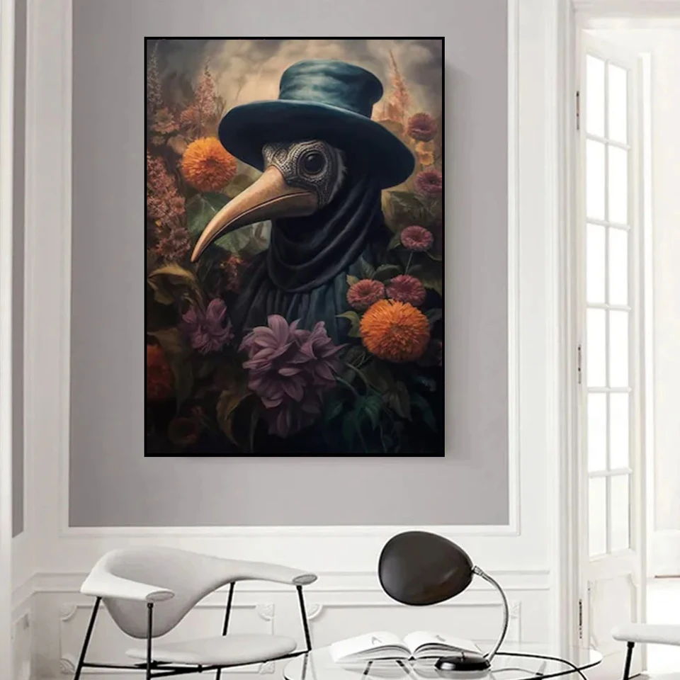 5d الماس اللوحة الجديدة القوطية الغراب الساحرة القط الأسود التطريز DIY الماس الفسيفساء عبر غرزة صورة هالوين الديكور هدية