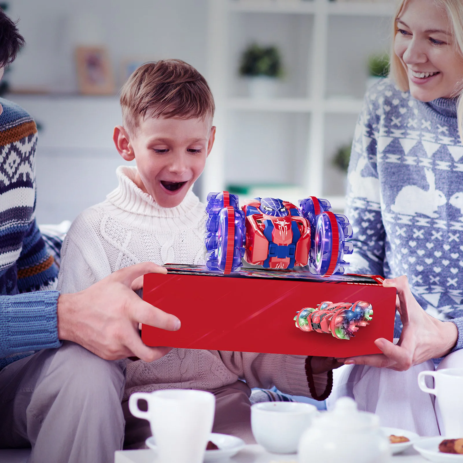 

Радиоуправляемый трюковый автомобиль с распознаванием жестов, вращающийся на 360 градусов, амфибия, автомобиль с дистанционным управлением и подсветкой для детей, мальчиков, красный