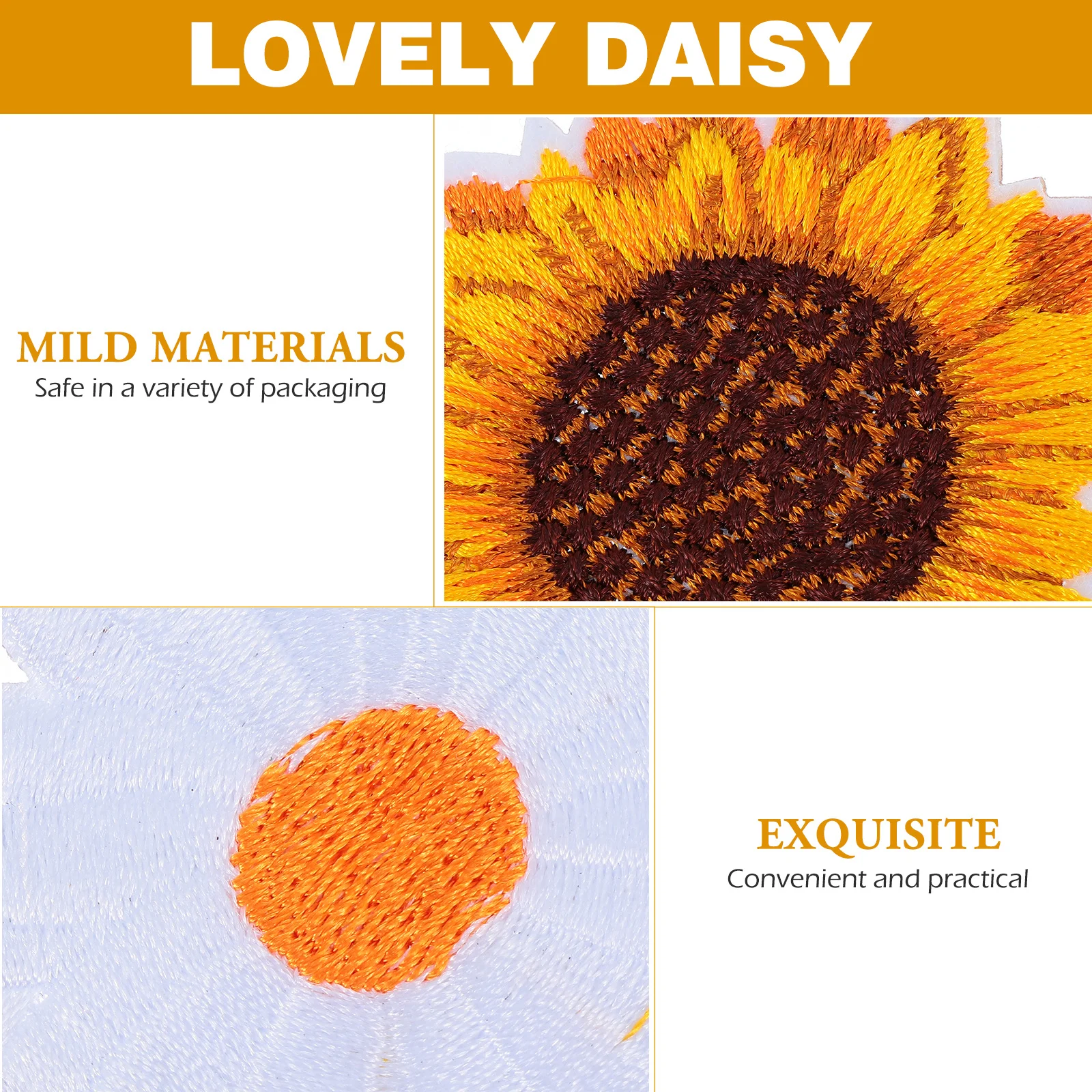 

16Pcs Creative Daisy Embroidery Patches DIY Garment Accessories Decorative Iron on Sewing Flower Cloth Patch for Clothes Bags