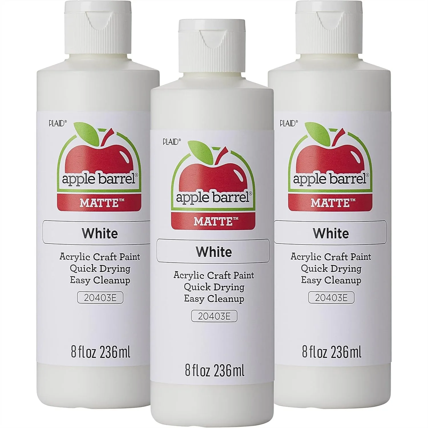 

Acrylic Paint Set 3x8 oz White Matte Finish for Canvas Wood Paper Crafts