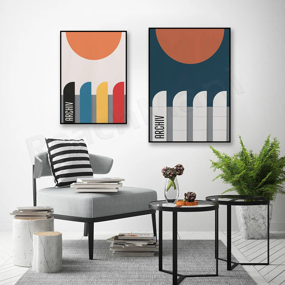 Minimalistic Poster of the Bauhaus Archives by Walter Gropius, Bauhaus Print, Home Decor Wall Art Poster