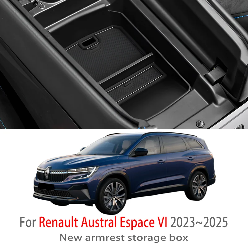

Car Accessories For Renault Austral Espace VI 2023~2025 Center Console Armrest Storage Box Multifunctional Storage Auto Parts