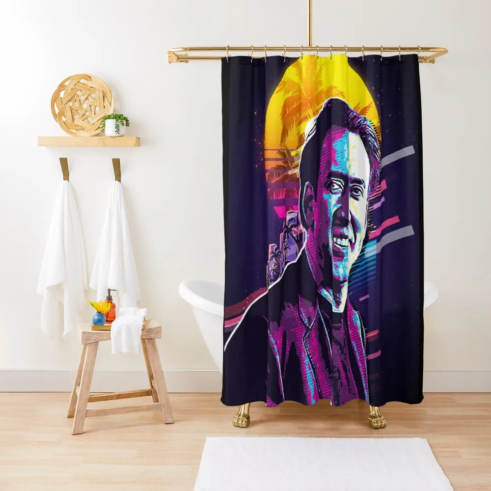 

Nicolas Cage Shower Curtain Anti-Mold Waterproof Shower Cover For Bathroom Shower For Bathroom Curtain