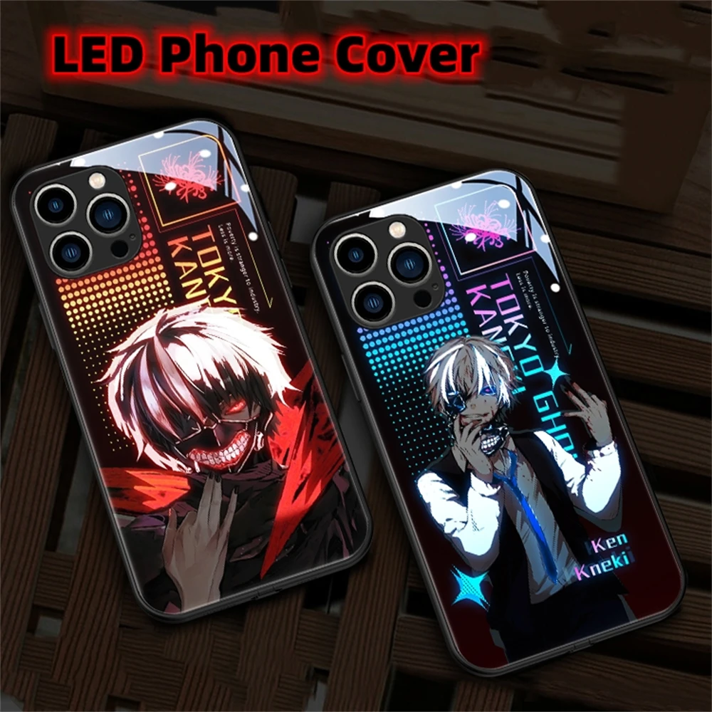 For OPPO Reno 3 4 Se 5 6 7 8 9 Pro Plus Find X5 Pro 2023 Hot Anime LED Light Up Phone Case Shining Back Cover