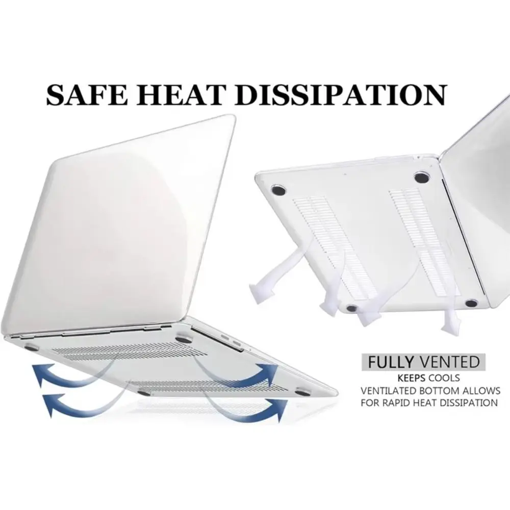 حافظة كمبيوتر محمول شفافة كريستالية مقاومة للصدمات ومقاومة للخدش وغطاء صلب لجهاز Macbook Air/Mac Book Pro #2