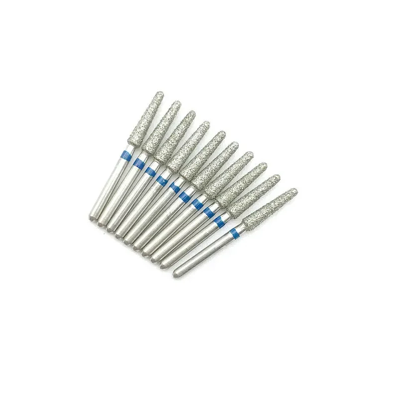 10pcs Dental Lab Diamond Burs Drill Polishing Smoothing Whitening for High Speed Handpiece TR-14