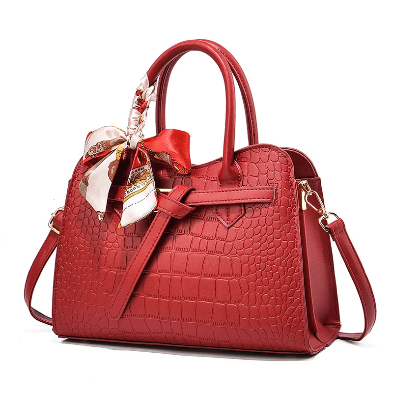 

Ladies' handbag, grand crocodile pattern, elegant mother's bag, Chinese wedding single shoulder crossbody bag