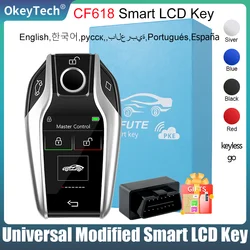 CF618 Universal Remote Smart Autosleutel Lcd-scherm Keyless Go Ondersteuning Koreaanse/Russisch Voor Bmw/Audi/Toyota/Honda/Hyundai/Ford/Vw/Kia