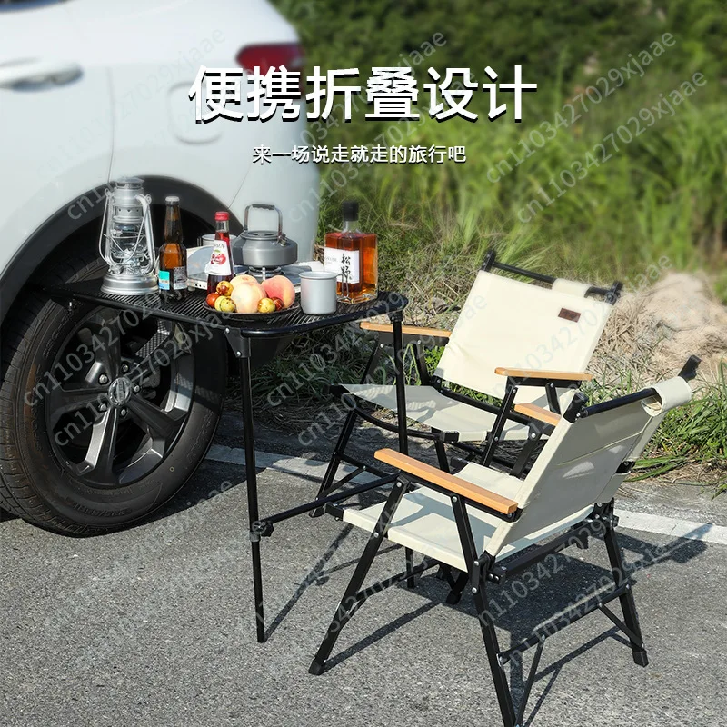 Outdoor Camping Table Portable Tire Folding with Lifting Rack Tire Dining Table