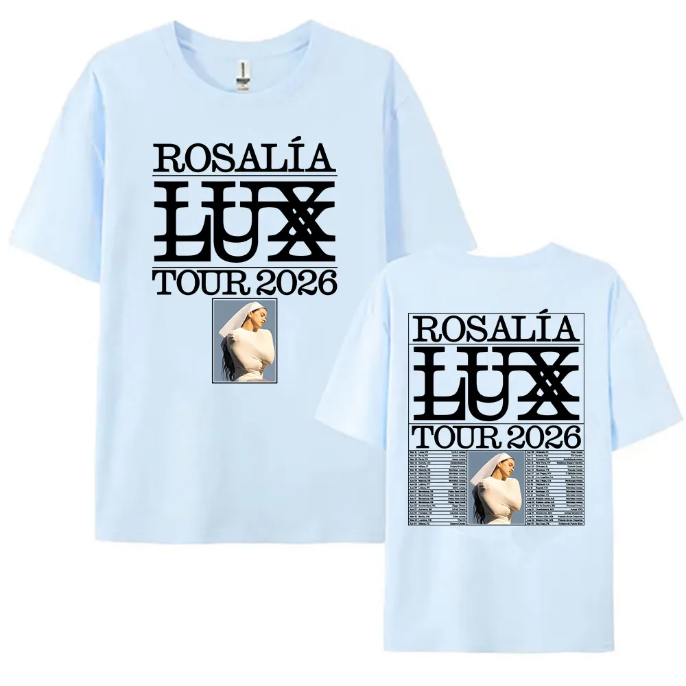 Rosalía Rosalia LUX Tour 2026 T-shirt Cotton Short Sleeve Loose Female Tshirts Unisex Streetwear Fashion Singer Graphic Clothing
