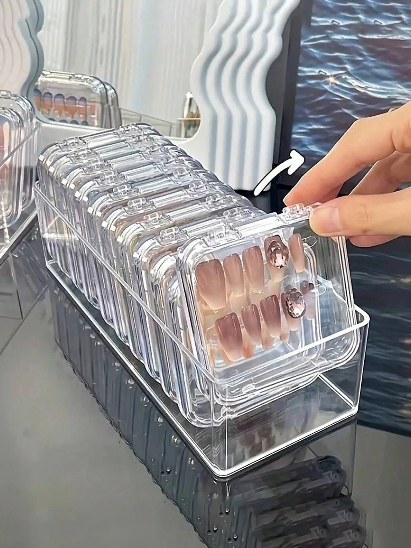 1/5/10/20 Stück Transparente Aufbewahrungsbox für Nagelkunst, Organizer für Künstliche Nägel, Aufbewahrungsbox für Aufklebenägel, Nagel-Präsentationsbox – Detail 3