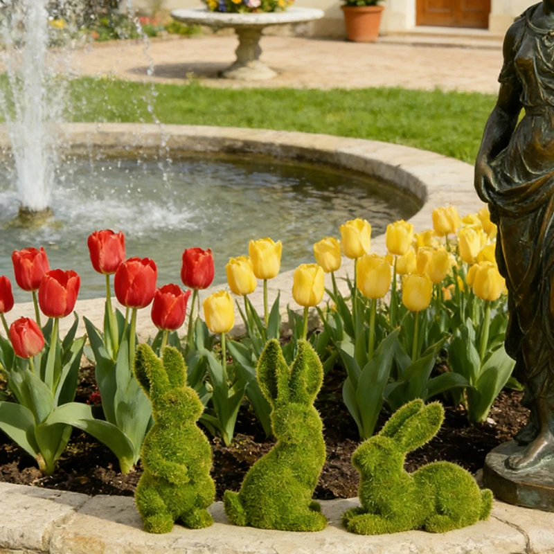 

Набор из 3 декоративных фигурок кроликов из пасхального мха – Праздничные статуэтки зайцев для украшения дома, сада и вечеринок