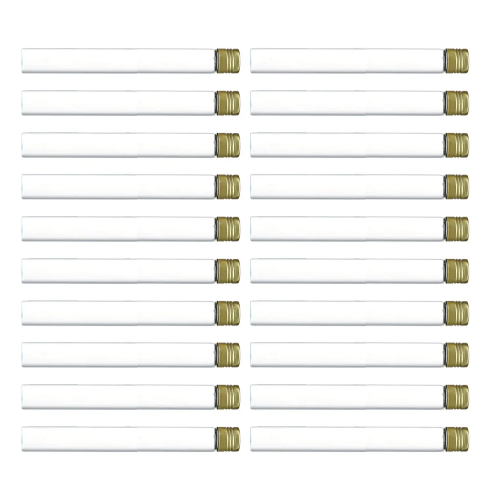 20 قطعة غطاء برغي حلزوني أنابيب اختبار زجاجية شفافة مختبر مصلحي عينة تخزين الحاويات مقاومة كيميائية عالية
