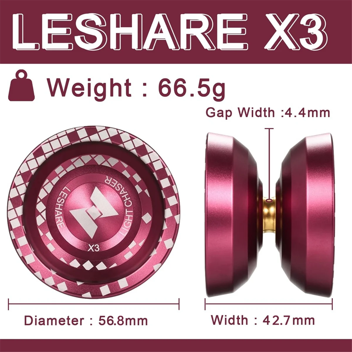 LESHARE Yoyo Magic Yoyo Unresponsive Professional Yoyo with Ball Bearing Mosaic Extraordinary Yoyo Red