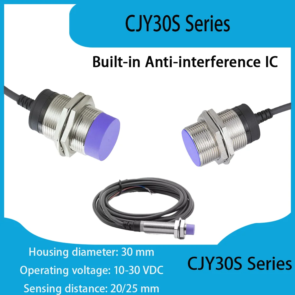 CNTD CJY30S-25DNA/M M30x1.5 Non-flush Proximity Sensor NPN NO 25mm DC 10-30V 3 Wire IP67 Brass Inductive Long Distance Switch