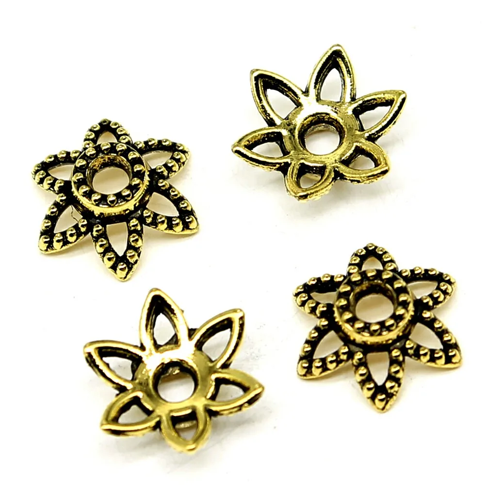 WYSIWYG 50pcs 10x10mm Bead Caps Jewelry Beads Caps 2 Colors Trendy Jewelry Accessories Making Bead Cap For Jewelry Making