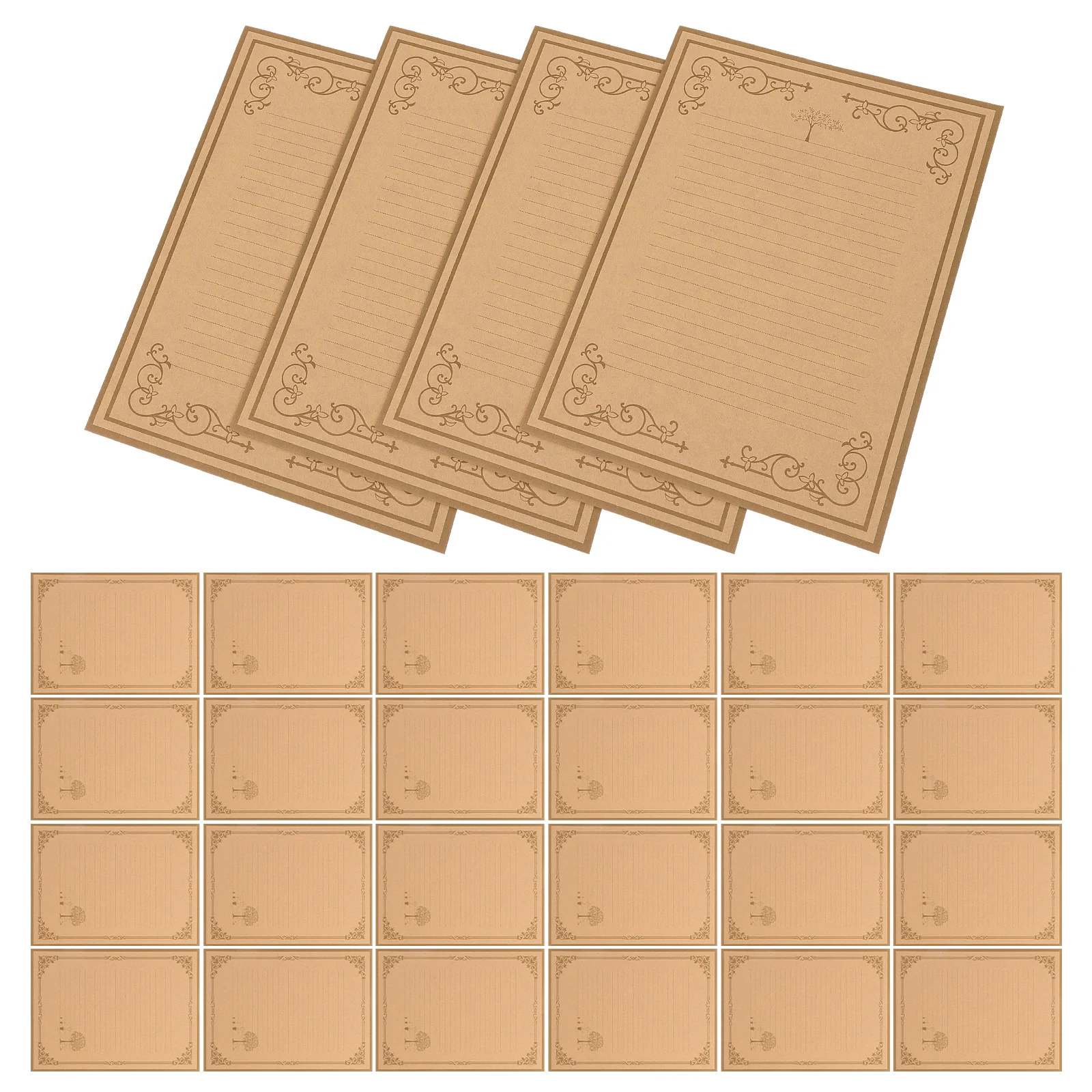 

80Pcs Retro Style Letter Paper Writing Stationery for Greetings Invitations Announcements Letters Writing Paper