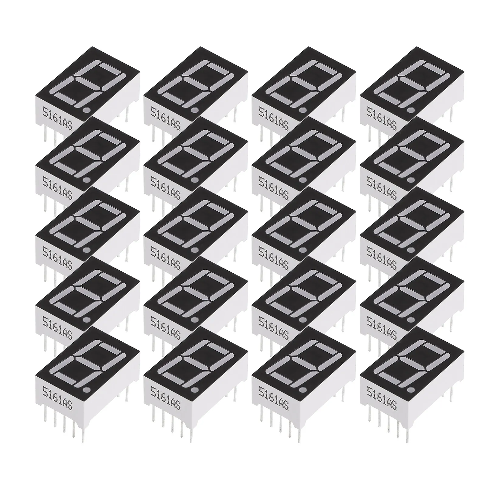 

20Pcs Red LED Digit Tube Display Module Common 10-Pin 1 Segment 0.5 Inch High Reliability Display Module Drive