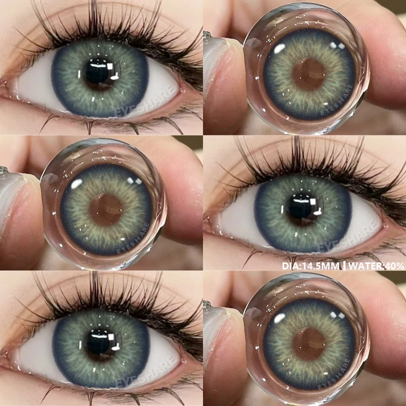 EYESHARE 1pair Natural Color Contact Lenses for Eyes Gray Pupils Lens Blue Lenses Beautiful Pupil Yearly Makeup Green Eye Lenses