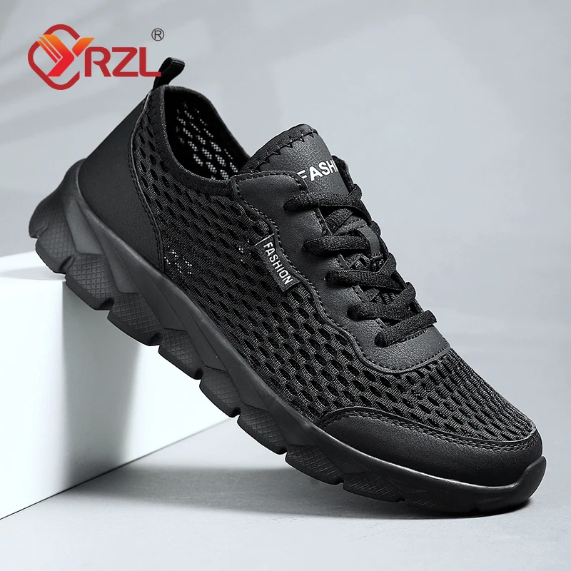 

YRZL Running Shoes for Men Breathable Sports Shoes Light Weight Non Slip Summer Breathable Sneakers for Men Plus Size 38-48