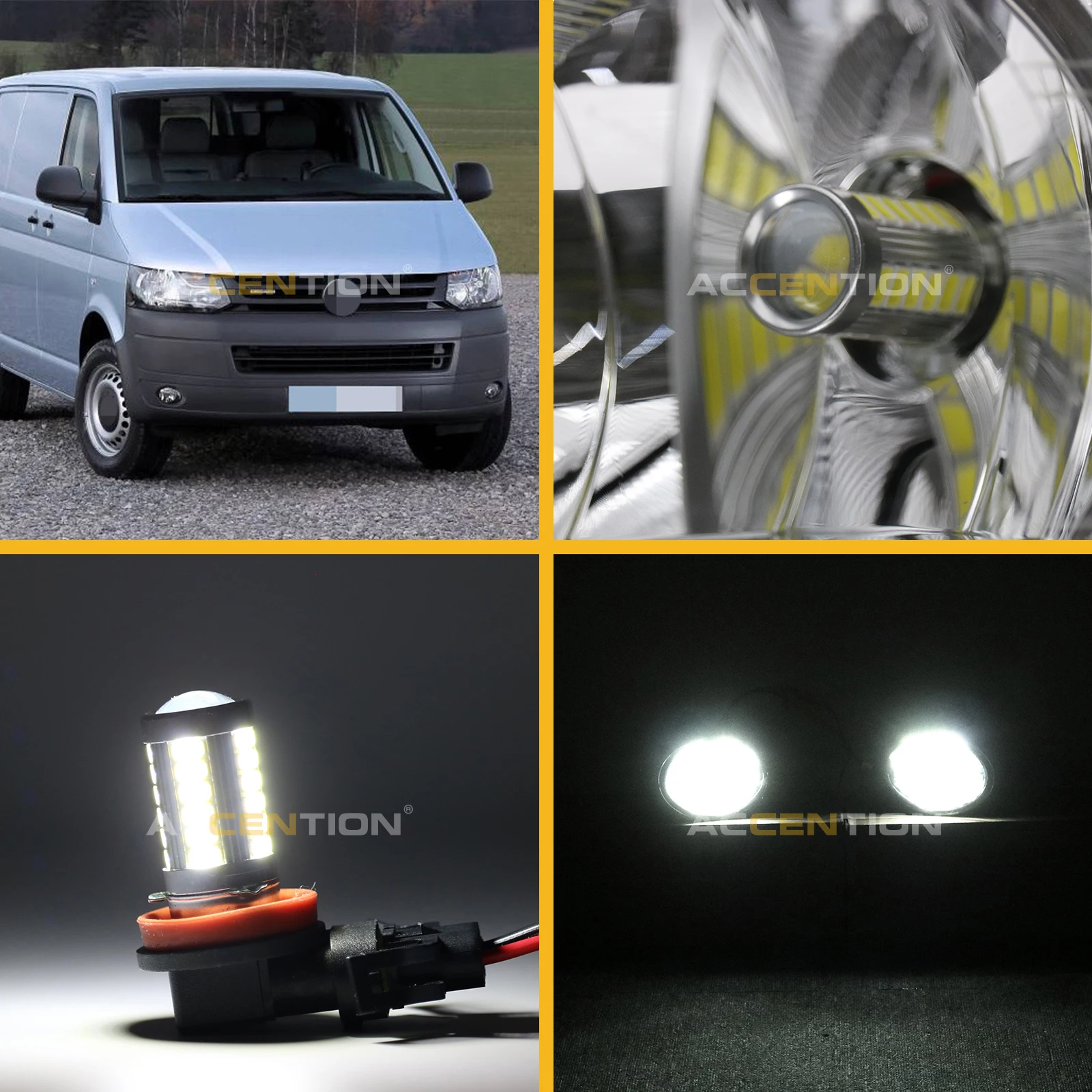 For VW Transporter Multivan Caravelle T5 T6 2010 2011 2012 2013 2014 2015 Front LED White Fog Light Fog Lamp Wire