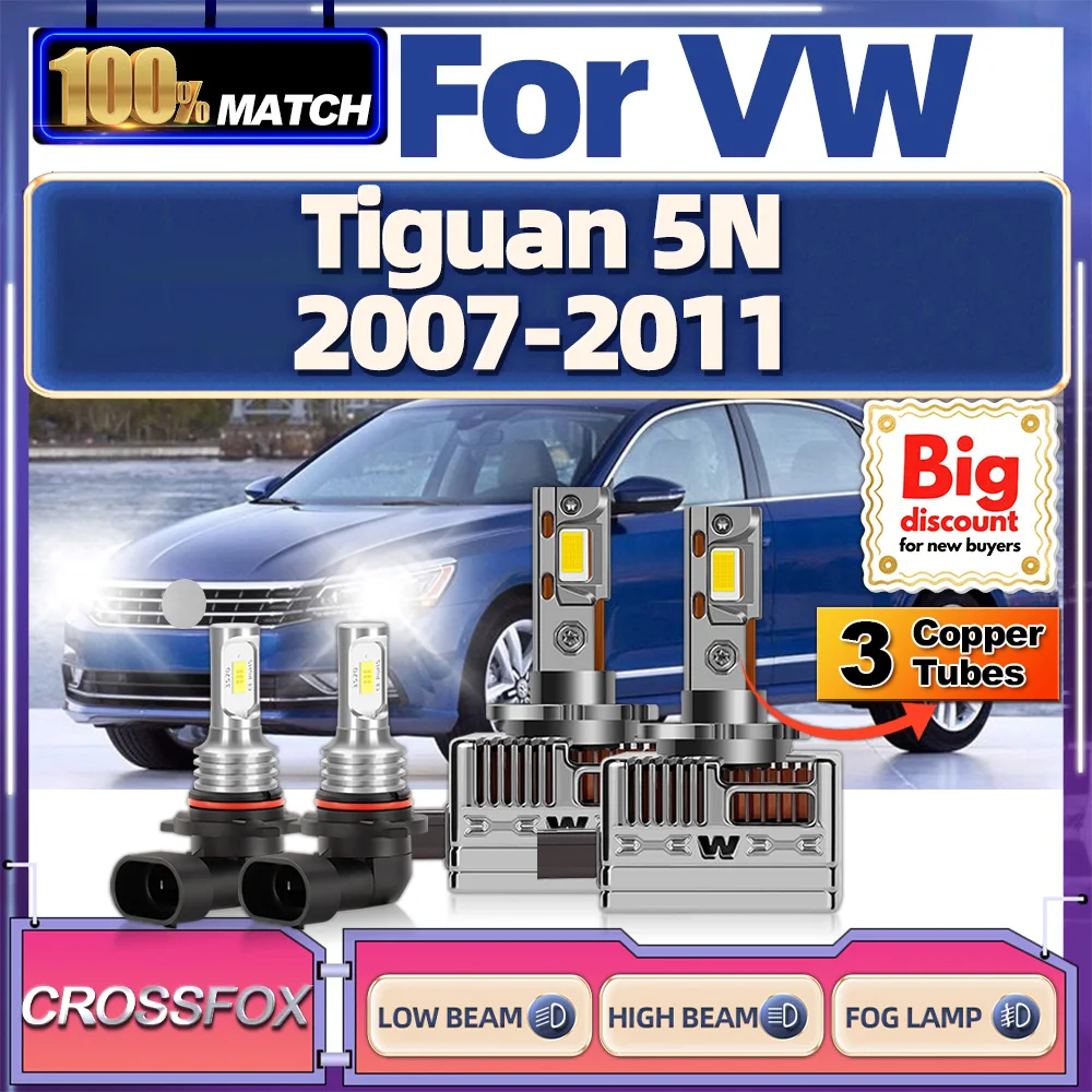 

CROSSFOX 【For VW Tiguan 5N 2007-2011】Canbus Turbo LED Xenon HID Headlight Bulbs Easy To Install Fog Lamp Ampoules Super Bright