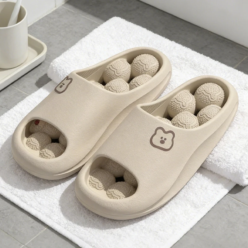 Badezimmer-Massage-Slipper für Damen, bequeme, ausgehöhlte Plateau-Sandalen, weiche, dicke Sohle, Strand-Sandalen für Paare, Sommer – Detail 8
