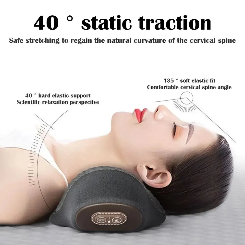 Neck Massage Pillow Electric Massage Hot Compress Vibration Massage Cervical Pillow Relaxing Sleeping Memory Foam Spine Support view 2